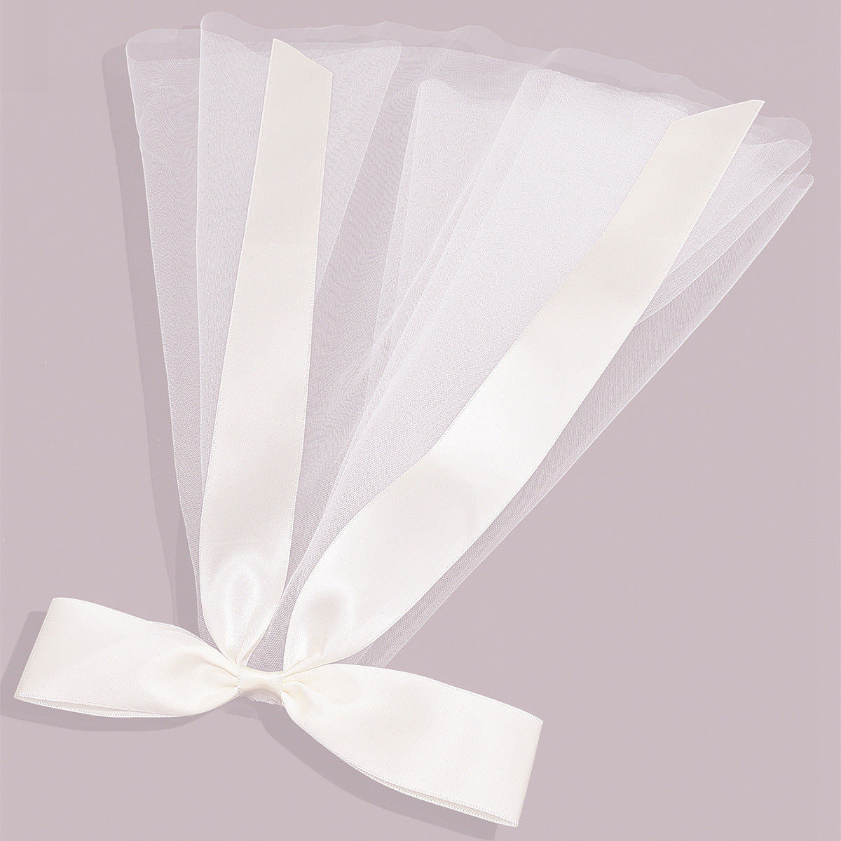 Short Ribbon Bridal Veil Short