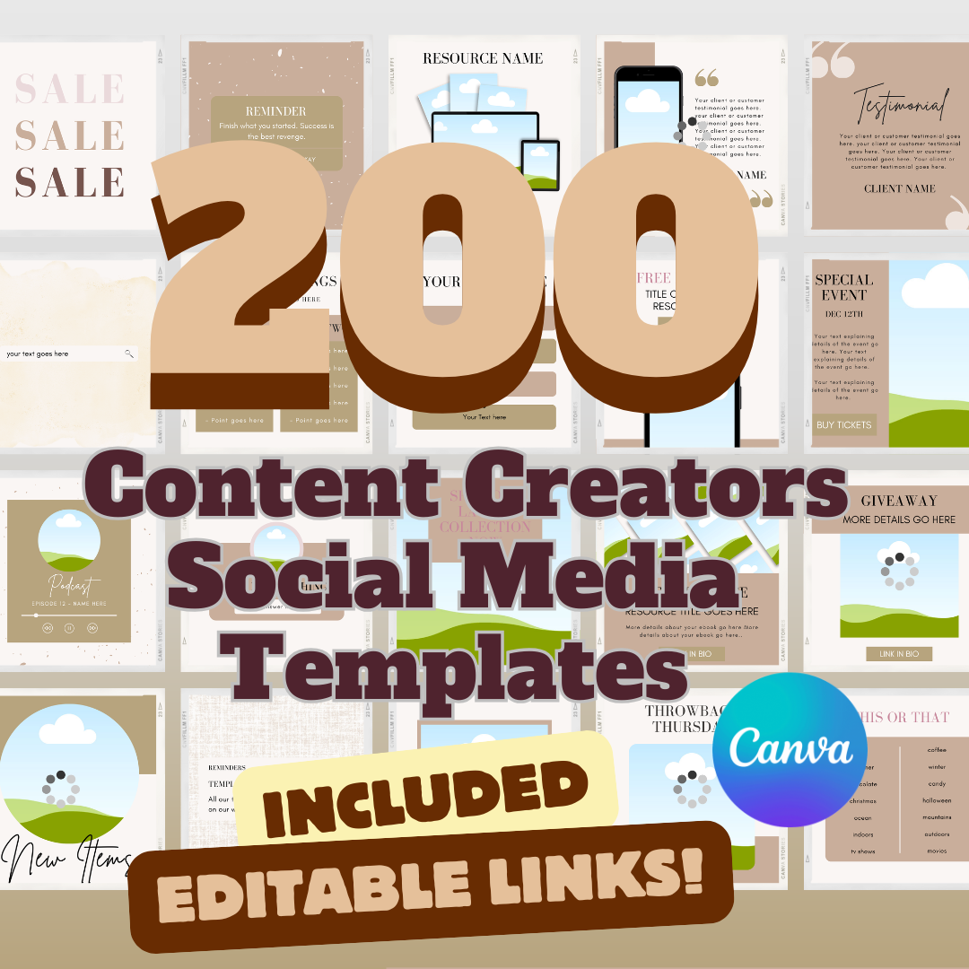 KOL CANVA TEMPLATES, Small Business Templates, Social Media Templates, 200 CANVA 模版版式設計排版