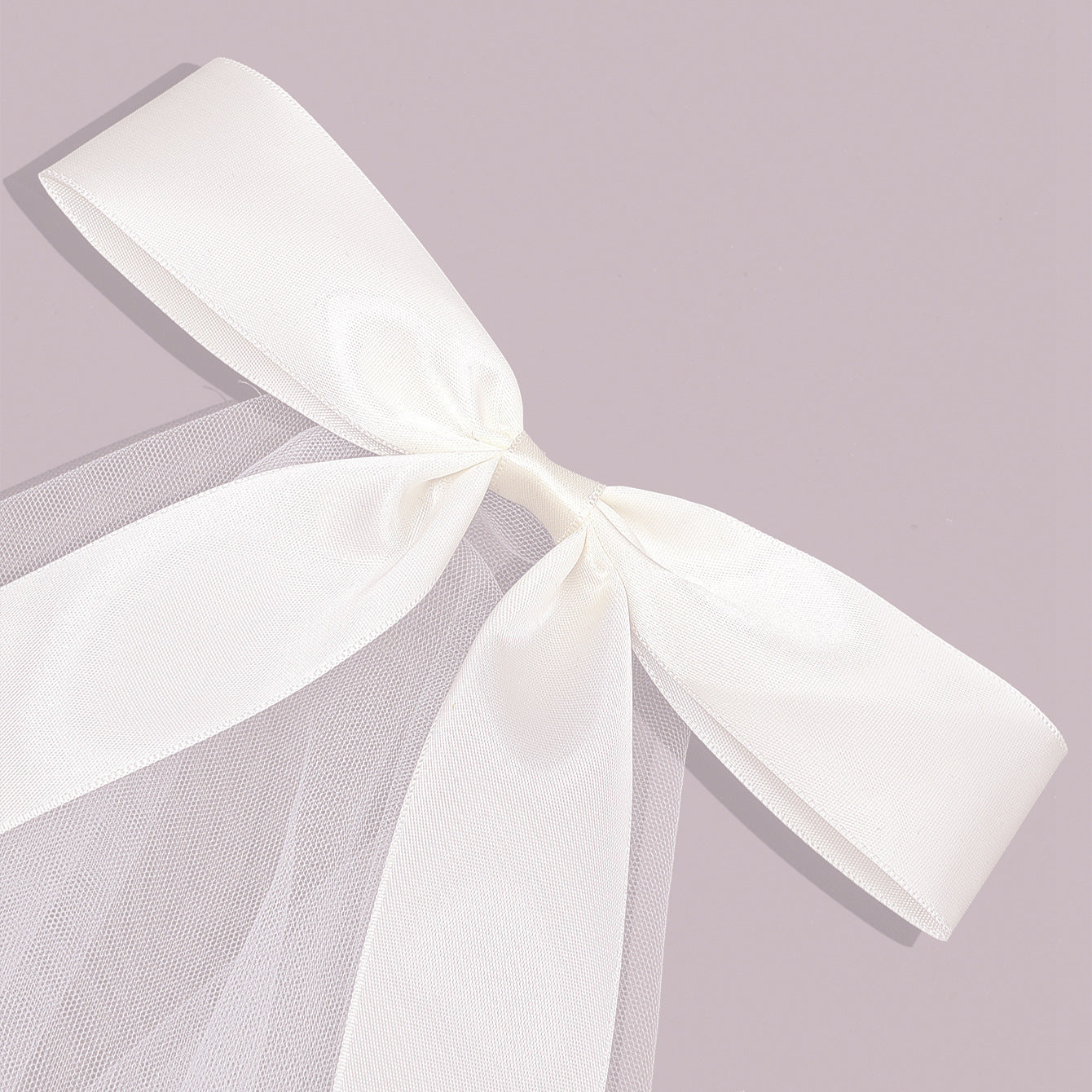 Short Ribbon Bridal Veil Short