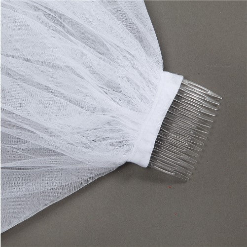 Single-Layer Long Sequin Lace Bridal Veil (175 cm)